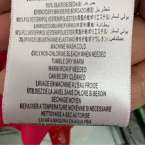 BCBGMaxazria 2 Mayela Red Strapless 100% Silk Embroidered Boho Fairy Mini Dress - Picture 12 of 15